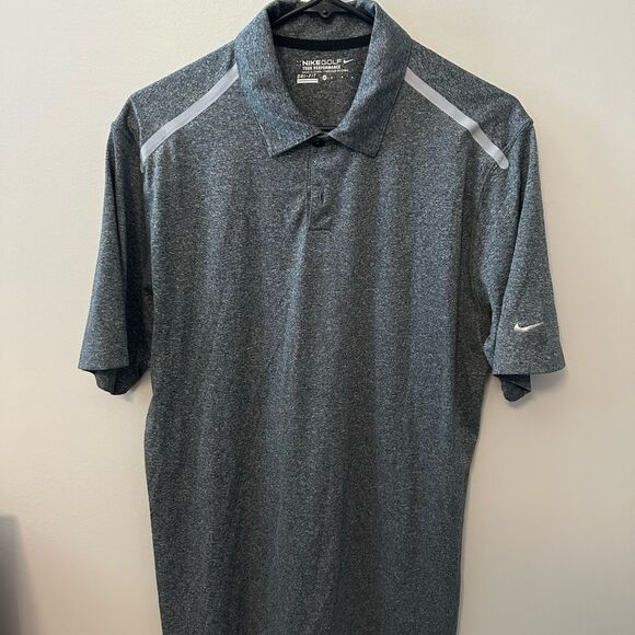 Nike Men's Gray Polo Shirt Medium dry fit - Picture 1 of 5